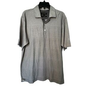 Cutter & Buck Mens Grey Striped CB DryTec Polo Shirt Signature Collection Size L